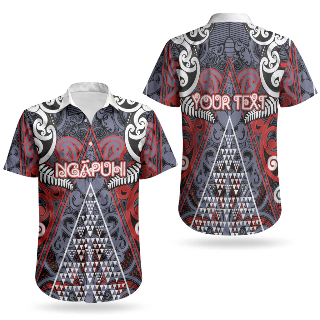 Personalised Aotearoa Iwi Ngapuhi Couples Matching Off The Shoulder Long Sleeve Dress and Hawaiian Shirt Maori Motif Tribal