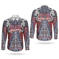 Personalised Aotearoa Iwi Ngapuhi Couples Matching Tank Maxi Dress and Long Sleeve Button Shirt Maori Motif Tribal