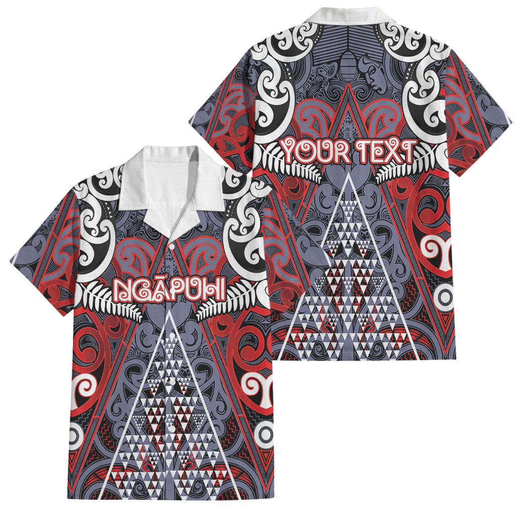 Personalised Aotearoa Iwi Ngapuhi Family Matching Off The Shoulder Long Sleeve Dress and Hawaiian Shirt Maori Motif Tribal