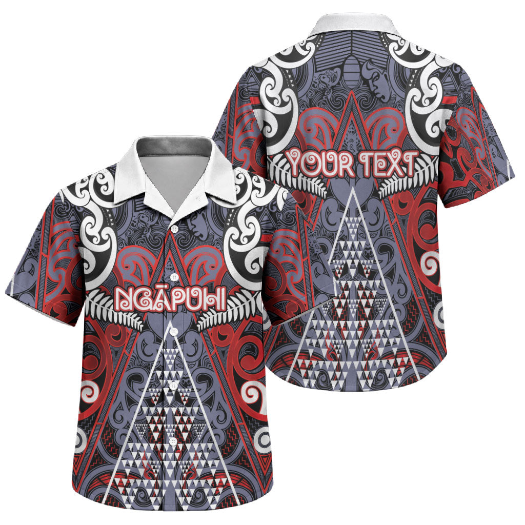 Personalised Aotearoa Iwi Ngapuhi Family Matching Off The Shoulder Long Sleeve Dress and Hawaiian Shirt Maori Motif Tribal
