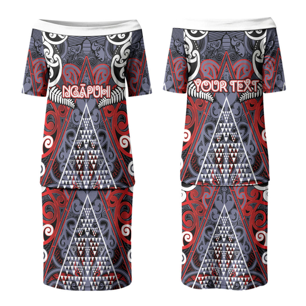 Personalised Aotearoa Iwi Ngapuhi Family Matching Puletasi and Hawaiian Shirt Maori Motif Tribal