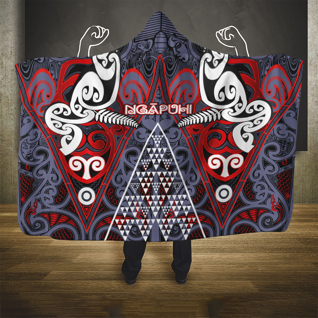 Aotearoa Iwi Ngapuhi Hooded Blanket Maori Motif Tribal