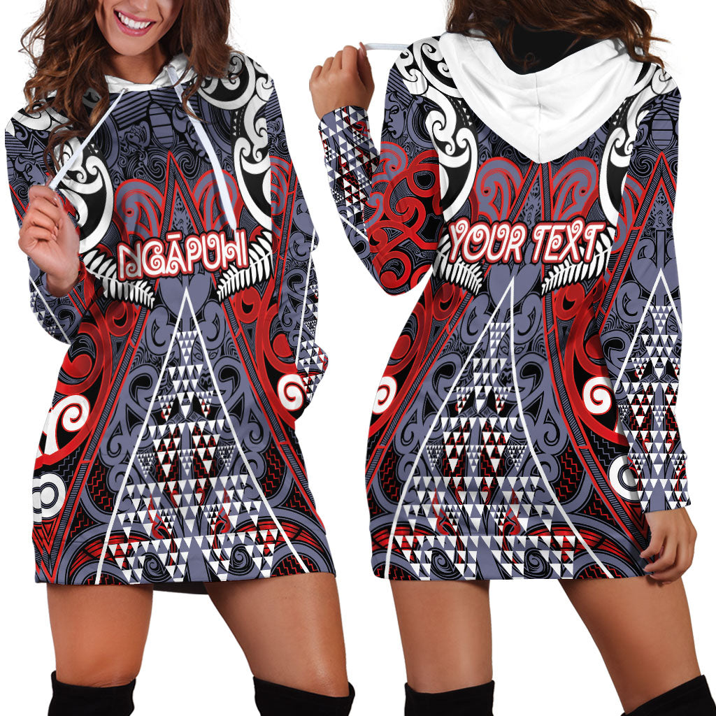 Personalised Aotearoa Iwi Ngapuhi Hoodie Dress Maori Motif Tribal