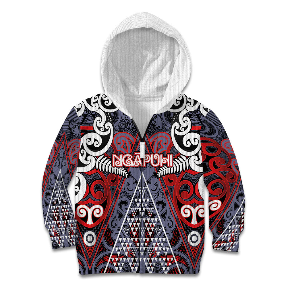 Personalised Aotearoa Iwi Ngapuhi Kid Hoodie Maori Motif Tribal
