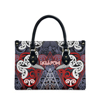 Aotearoa Iwi Ngapuhi Leather Bag Maori Motif Tribal
