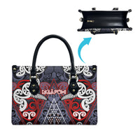 Aotearoa Iwi Ngapuhi Leather Bag Maori Motif Tribal