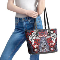 Aotearoa Iwi Ngapuhi Leather Tote Bag Maori Motif Tribal