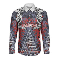Personalised Aotearoa Iwi Ngapuhi Long Sleeve Button Shirt Maori Motif Tribal