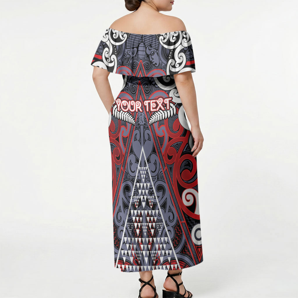 Personalised Aotearoa Iwi Ngapuhi Off Shoulder Maxi Dress Maori Motif Tribal