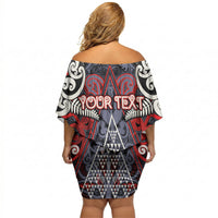 Personalised Aotearoa Iwi Ngapuhi Off Shoulder Short Dress Maori Motif Tribal