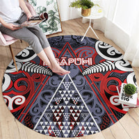 Aotearoa Iwi Ngapuhi Round Carpet Maori Motif Tribal