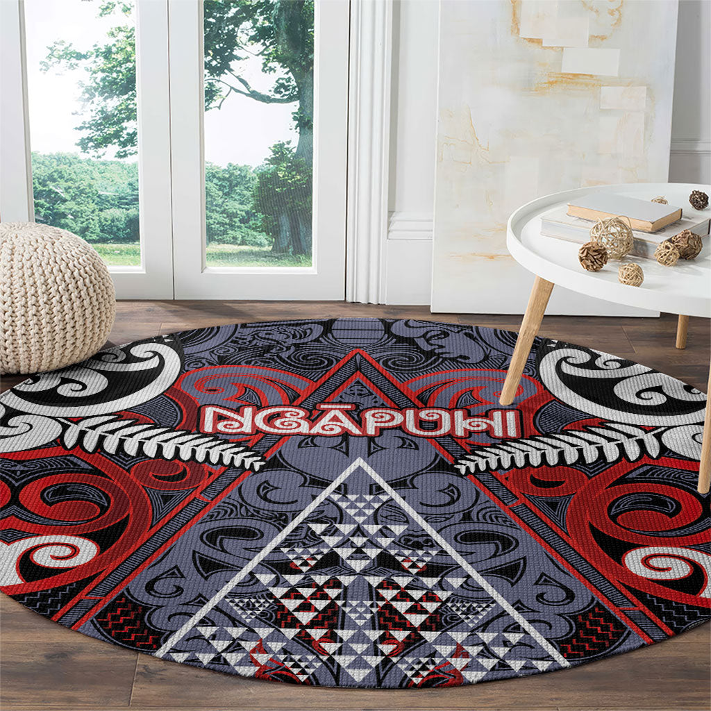 Aotearoa Iwi Ngapuhi Round Carpet Maori Motif Tribal