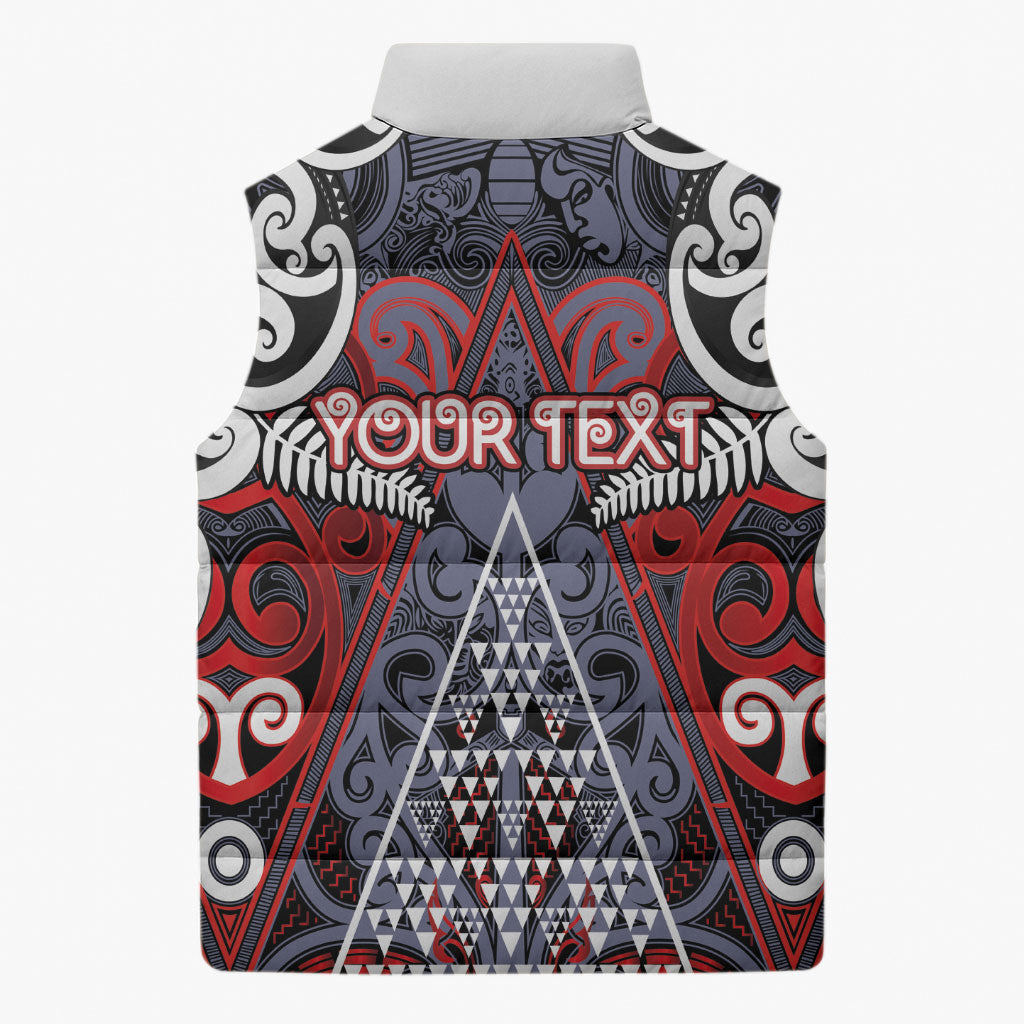 Personalised Aotearoa Iwi Ngapuhi Sleeveless Puffer Jacket Maori Motif Tribal