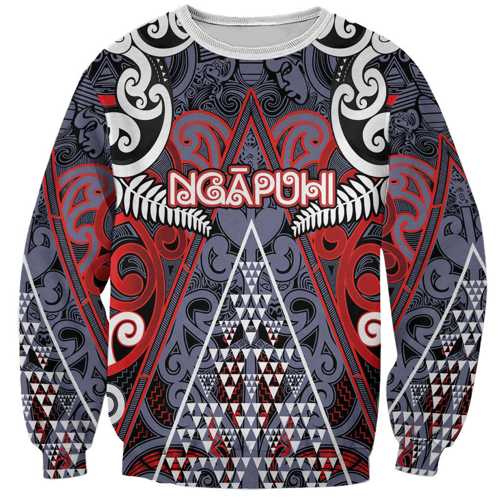 Personalised Aotearoa Iwi Ngapuhi Sweatshirt Maori Motif Tribal