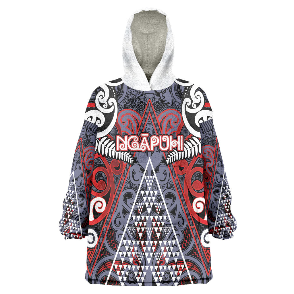 Personalised Aotearoa Iwi Ngapuhi Wearable Blanket Hoodie Maori Motif Tribal