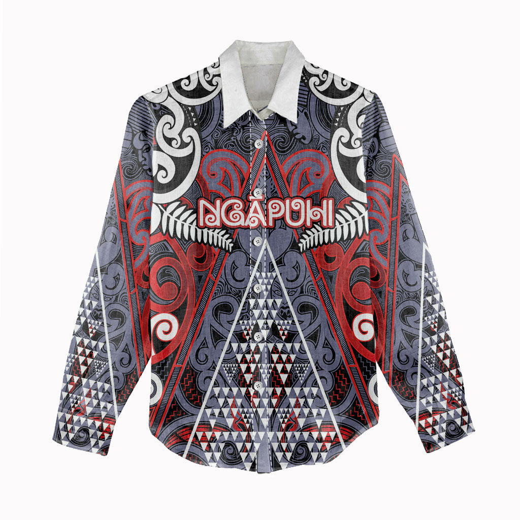 Personalised Aotearoa Iwi Ngapuhi Women Casual Shirt Maori Motif Tribal