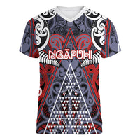 Personalised Aotearoa Iwi Ngapuhi Women V-Neck T-Shirt Maori Motif Tribal