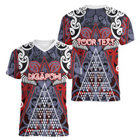 Personalised Aotearoa Iwi Ngapuhi Women V-Neck T-Shirt Maori Motif Tribal