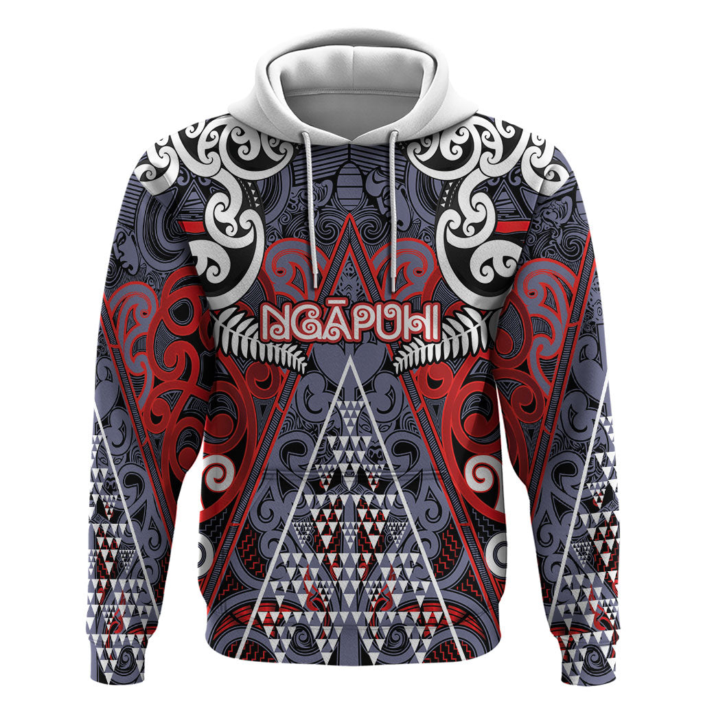 Personalised Aotearoa Iwi Ngapuhi Zip Hoodie Maori Motif Tribal