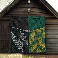 Personalised South Africa and New Zealand Quilt King Protea and Silver Fern Mix Culture Pattern LT03 - Polynesian Pride