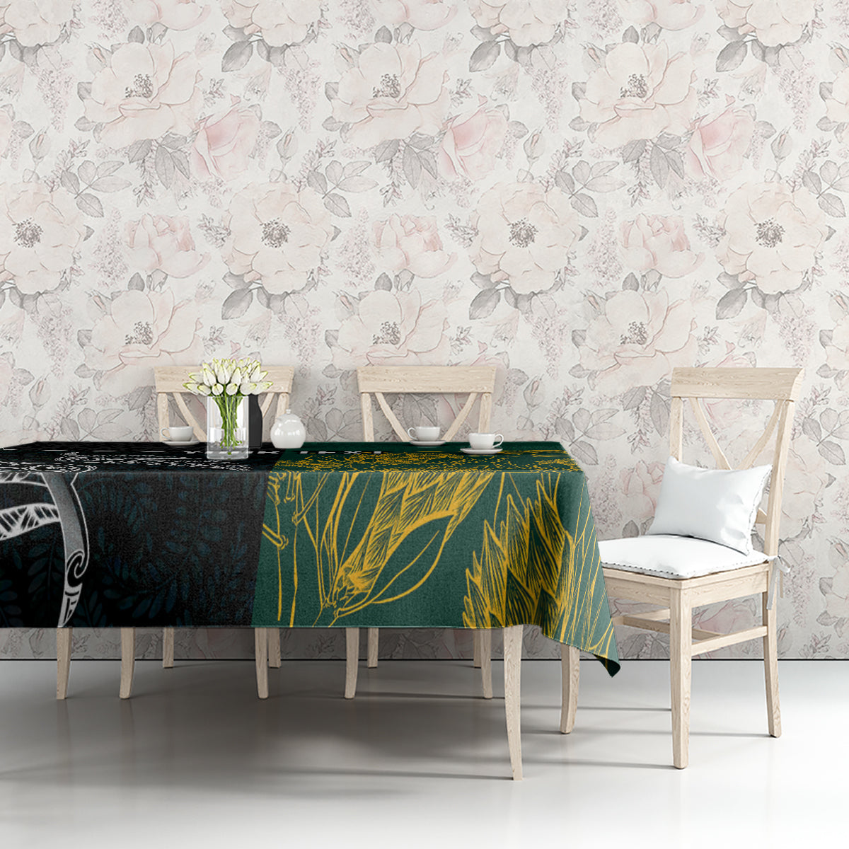 Personalised South Africa and New Zealand Tablecloth King Protea and Silver Fern Mix Culture Pattern LT03 - Polynesian Pride