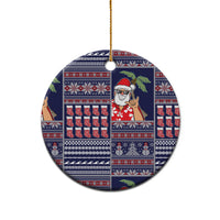 Hawaii Mele Kalikimaka Ceramic Ornament Aloha and Christmas Elements Patchwork Blue Style LT03 - Polynesian Pride
