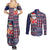 Hawaii Mele Kalikimaka Couples Matching Summer Maxi Dress and Long Sleeve Button Shirt Aloha and Christmas Elements Patchwork Blue Style LT03 - Polynesian Pride