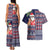 Hawaii Mele Kalikimaka Couples Matching Tank Maxi Dress and Hawaiian Shirt Aloha and Christmas Elements Patchwork Blue Style LT03 - Polynesian Pride