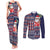 Hawaii Mele Kalikimaka Couples Matching Tank Maxi Dress and Long Sleeve Button Shirt Aloha and Christmas Elements Patchwork Blue Style LT03 Blue - Polynesian Pride