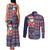 Hawaii Mele Kalikimaka Couples Matching Tank Maxi Dress and Long Sleeve Button Shirt Aloha and Christmas Elements Patchwork Blue Style LT03 - Polynesian Pride