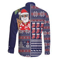 Hawaii Mele Kalikimaka Family Matching Puletasi Dress and Hawaiian Shirt Aloha and Christmas Elements Patchwork Blue Style LT03 - Polynesian Pride