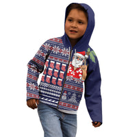 Hawaii Mele Kalikimaka Kid Hoodie Aloha and Christmas Elements Patchwork Blue Style LT03 - Polynesian Pride