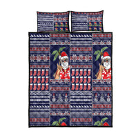 Hawaii Mele Kalikimaka Quilt Bed Set Aloha and Christmas Elements Patchwork Blue Style LT03 Blue - Polynesian Pride