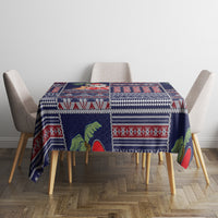 Hawaii Mele Kalikimaka Tablecloth Aloha and Christmas Elements Patchwork Blue Style LT03 - Polynesian Pride