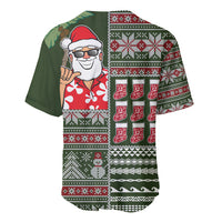 Hawaii Mele Kalikimaka Baseball Jersey Aloha and Christmas Elements Patchwork Green Style LT03 - Polynesian Pride