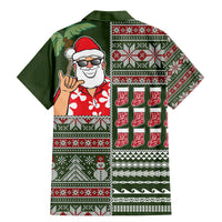 Hawaii Mele Kalikimaka Family Matching Mermaid Dress and Hawaiian Shirt Aloha and Christmas Elements Patchwork Green Style LT03 - Polynesian Pride