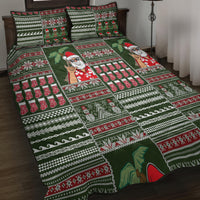 Hawaii Mele Kalikimaka Quilt Bed Set Aloha and Christmas Elements Patchwork Green Style LT03 - Polynesian Pride