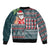 Hawaii Mele Kalikimaka Bomber Jacket Aloha and Christmas Elements Patchwork Turquoise Style LT03 - Polynesian Pride