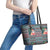 Hawaii Mele Kalikimaka Leather Tote Bag Aloha and Christmas Elements Patchwork Turquoise Style LT03 - Polynesian Pride