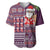Hawaii Mele Kalikimaka Baseball Jersey Aloha and Christmas Elements Patchwork Pink Style LT03 Pink - Polynesian Pride