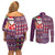 Hawaii Mele Kalikimaka Couples Matching Off Shoulder Short Dress and Long Sleeve Button Shirt Aloha and Christmas Elements Patchwork Pink Style LT03 - Polynesian Pride