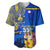 Personalised Nauru Independence Day Baseball Jersey Nauruan Tribal Flag Style LT03 Blue - Polynesian Pride