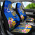 Personalised Nauru Independence Day Car Seat Cover Nauruan Tribal Flag Style LT03 - Polynesian Pride