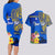 Personalised Nauru Independence Day Couples Matching Long Sleeve Bodycon Dress and Hawaiian Shirt Nauruan Tribal Flag Style LT03 - Polynesian Pride