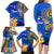 Personalised Nauru Independence Day Family Matching Long Sleeve Bodycon Dress and Hawaiian Shirt Nauruan Tribal Flag Style LT03 - Polynesian Pride