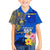 Personalised Nauru Independence Day Family Matching Long Sleeve Bodycon Dress and Hawaiian Shirt Nauruan Tribal Flag Style LT03 Son's Shirt Blue - Polynesian Pride