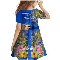 Personalised Nauru Independence Day Family Matching Mermaid Dress and Hawaiian Shirt Nauruan Tribal Flag Style LT03 - Polynesian Pride