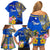Personalised Nauru Independence Day Family Matching Off Shoulder Short Dress and Hawaiian Shirt Nauruan Tribal Flag Style LT03 - Polynesian Pride