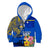 Personalised Nauru Independence Day Kid Hoodie Nauruan Tribal Flag Style LT03 Zip Hoodie Blue - Polynesian Pride