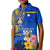 Personalised Nauru Independence Day Kid Polo Shirt Nauruan Tribal Flag Style LT03 Kid Blue - Polynesian Pride